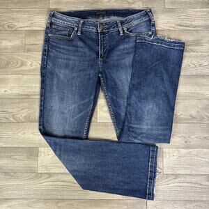Silver Jeans Mid Rise Stretch Elyse Slim Bootcut Jeans Medium Wash sz 32